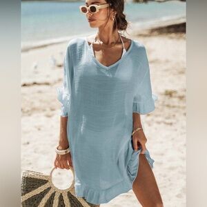 Cupshe Sky Blue Women's Swim Cover-Up